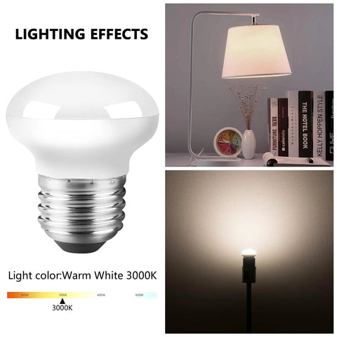 R14 E17 LED Bulb 4W Mini Reflector Floodlight 6500K Cool White 400 Lumens 40W Halogen Equivalent Non Dimmable Intermediate Base Long Lasting Energy Saving 4 Pack Bright As Day For Home And Office Lighting
