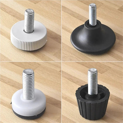 Adjustable Furniture Feet Floor Protectors Set For Tables Chairs And Cabinets No Slip Leveling Pads with Threaded Metal Caps