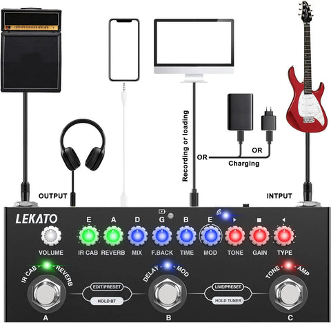 Multi Effects Guitar Pedal With Nine Amp Models And Eight IR Cabinets Dope Delays Reverb And Distortion Overdrive IR Loading