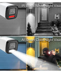 Heavy Duty 4K 8MP PoE CCTV Security Camera Kit With NVR Recorder And Smart Face Detection showing IR and AI Smart Night Vision features.