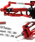 Front And Rear Full Metal Shock Upgrade Kit For One Tenth Scale Rustler And Stampede VXL 2WD RC Cars with Alloy A Arms in Red