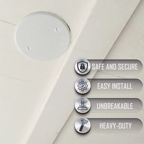 5 Inch Round Blank Plate With 4 Inch Box Mount White Textured Finish For Standard Electrical Boxes Paintable Beefy Metal Construction And Durable Build Easy Install Screws Included