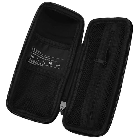 Open view of Ride Ready Waterproof Bike Tool Bag Kit with mesh pockets for tool storage and organization.