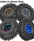 1.0 Inch Beadlock Wheel Set For SCX24 TRX4M RC Crawler Cars Aluminum Heavy Duty Rim, four colorful beadlock rims