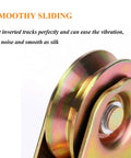 Heavy-duty V groove caster wheels for smooth sliding and vibration-free operation in inverted tracks, ideal for industrial use.