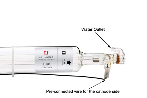 50W CO2 Laser Tube 800Mm Long 50Mm Diameter Prewired Wires For Easy Install Hassle Free Plug And Play Replacement For Laser Cutters Engraving And Cutting Machines