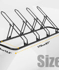 Go To Bike Floor Parking Rack For Indoor Garage Storage And Home Use Adjustable 4 Bike Capacity Stable Bike Stand with dimensions