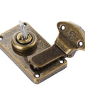 Vintage Metal Key Hasp Lock For Jewelry Box And Wooden Suitcase With Antique Toggle Latch And Key Screws Included