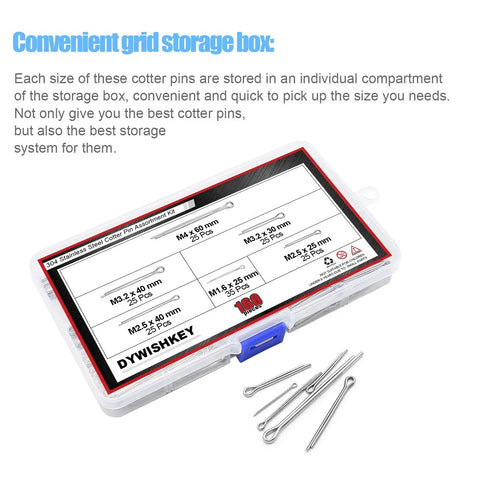 Job Site Ready 304 Stainless Steel Cotter Pins Assortment Kit 160 Piece Hairpin Clip Set For Auto Repair Farm Equipment And Shop Builds That Lock Solid Through Rough Daily Grinds
