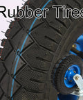 Heavy Duty Pneumatic Swivel Casters With Inflatable Rubber Wheels 440 Lbs Load Capacity Galvanized Steel Brackets close-up of rubber tires