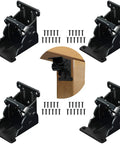 Four Pack Folding Table Leg Brackets Adjustable Zero To Ninety Steel Hinges For Workshop Tables Desks Rust Proof Black Finish Holds Five Hundred Pounds Each Dang Sturdy Hardware with screws