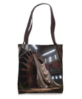 Chill Tote Bag With Industrial Gear From Abandoned Factory Machinery Print Heavy Duty Polyester Canvas 16 By 16 Inches, showcasing unique design.