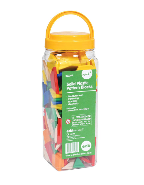 Plastic Pattern Blocks Set Of 250 For Math Manipulatives Fractions Symmetry Patterning And Creativity Kid Friendly And Classroom Ready jar