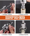 2 Piece Internal And External Pipe Threader Kit For 1/2 Inch And 3/4 Inch PVC PPR Plastic Pipes Electric Drill Compatible Heavy Duty Threading Tool For Plumbing Diy Pros Secure Fits in use for threading pipe.