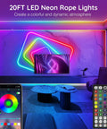 20 Foot Neon Rope Lights With App Control And Remote RGB Music Sync Flexible LED Neon Lights for colorful ambience
