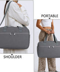 17 Inch Personal Item Gym Bag For Women And Men, Airport Approved Duffle With Wet Pocket And Trolley Sleeve, Grey, Shoulder Carry