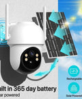 Heavy Duty 4Mp Outdoor Wifi Ptz Security Ip Camera With Smooth 6X Optical Zoom Solar Panel Charging Built In Battery, solar panel charging.