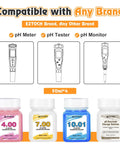 pH Calibration Kit With 3 Buffers 4.00 7.00 10.01 And KCl Storage Solution, 50ml Each, Multi Point Buffer Set shown