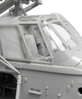 Close-up of cockpit details on 1/72 Westland Wessex HC.2 Plastic Model Kit For Aviation Enthusiasts Three Schemes Easy Build 1:72 Scale Military Helicopter