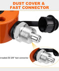 Nilight 5 Ton hydraulic cylinder jack porta power ram, orange body with silver threaded 3/8-in fast connector and black cap