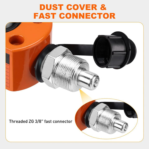Nilight 5 Ton hydraulic cylinder jack porta power ram, orange body with silver threaded 3/8-in fast connector and black cap