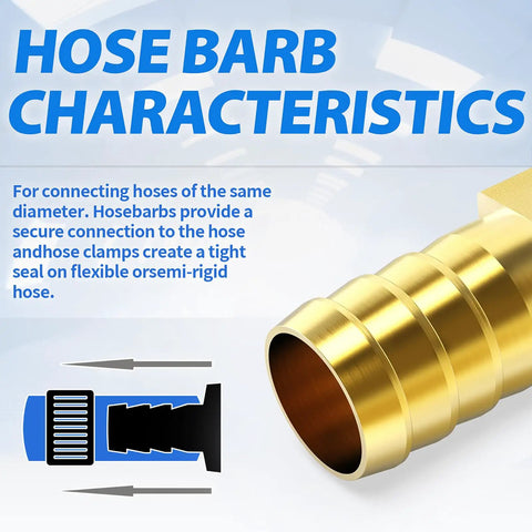 Heavy Duty Brass 90 Degree Elbow Fittings For Water Fuel And Air Systems 3/4 Inch Barb X Barb Hose Coupler With Clamps Super Quick Connect Kit brass hose barb close-up
