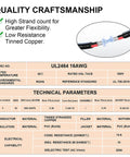 Low Voltage Landscape Lighting Wire 16 AWG 2 Conductor Oxygen-Free Copper, 100 Ft PVC Jacket, technical specifications