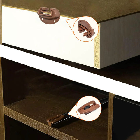 Heavy Duty Ball Bearing Drawer Slide Kit With Rock Solid Metal Backing For Smooth As Butter Cabinet Roll Upgrade Replacement Hardware Two Full Sets Ready For Easy Install Today showing brown metal clips and glides.