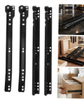 Two Sets Soft Close Bottom Mount Drawer Slides, Heavy Duty Iron Rails, Quiet Smooth Sliding Hardware For Kitchen Cabinets, Dressers, And Furniture, Easy Installation, Durable Metal Drawer Slides Replacement for kitchen and dresser drawers