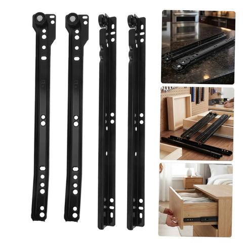 Two Sets Soft Close Bottom Mount Drawer Slides, Heavy Duty Iron Rails, Quiet Smooth Sliding Hardware For Kitchen Cabinets, Dressers, And Furniture, Easy Installation, Durable Metal Drawer Slides Replacement for kitchen and dresser drawers