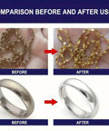 Comparison of jewelry and ring showing before and after use of Scratch Repair Cream For Phone Screen And Glasses Kit With Sponge, Lens Scratch Remover For Watches And Sunglasses, Gentle Polishing Quick Fix For Glass And Metal Surfaces, Restore Clarity And Shine At Home