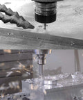 SpeTool 3-flute carbide end mill for aluminum; 1/2 in shank, extra-long 4 in, CNC upcut milling tool, two views
