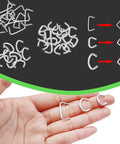 Hog Ring Kit With Heavy Duty Pro Grade Straight Pliers, 285 Pieces Galvanized Hog Rings In 3/4 Inch, 1/2 Inch, And 3/8 Inch Sizes