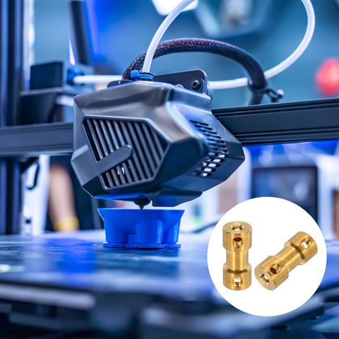 3D Printer Rigid Shaft Coupling 3mm To 4mm Bore, 20mm Length, 9mm Dia M3 Brass Shaft Coupler Connector used on 3D printer