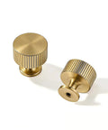 Two textured knobs from 30 Pack Brushed Gold Cabinet Knobs Heavy Duty Solid Metal Hardware For Cabinets Dressers Closets Doors Kitchen And Bathroom.
