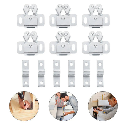 35Pcs Door Ball Catch Cabinet Hardware Kit With Cold Rolled Steel Double Roller Latches and installation examples