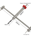 Adjustable Hole Saw Cutter Kit 40 To 300mm Circle Hollow Drill Bit Set with ABS Dust Cover, showing dimensions and metal handle.