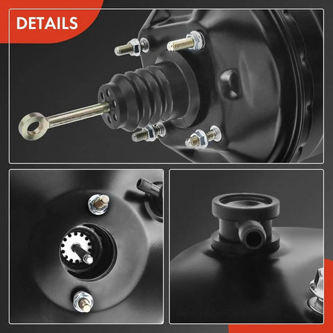 Rock Solid Plug And Play Vacuum Brake Booster Fits Jeep Cherokee 1997 Through 2001 2.5L And 4.0L Engines, detailed view of connectors.
