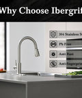 Waterfall Kitchen Faucet With Pull Down Sprayer In Brushed Nickel Stainless Steel Sink Faucet With Single Lever Handle Easy Install Durable Modern Kitchen Tap For Everyday Use shown installed on a kitchen sink.