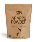 Front view of Arappu Powder For Hair Conditioning 8 Oz All Natural Plant Based Albizia Amara in brown packaging.