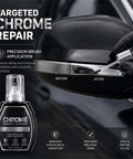 Professional Chrome Repair Pen, Silver Spray Paint for Metal (Silver) shown with precision brush application on chrome detail.