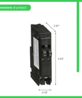 QO1515C 15 Amp Circuit Breaker With Thermal Magnetic Trip And Visi Trip Indicator dimensions for QO Panels tandem ready