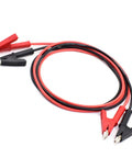 Heavy Duty Badass Alligator Clip Test Leads 14 AWG Silicone Jumper Wires 3 Feet with red and black dual-ended clamps.