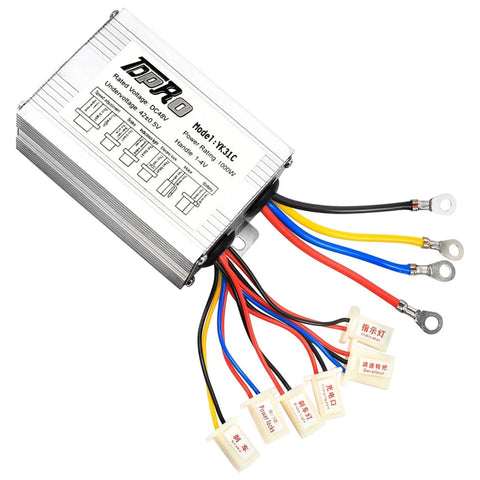 Topro 48V DC gear motor kit with controller; multi-color wires and ring-terminal connectors