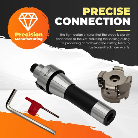 Face Mill Cutter Set With Hard Alloy Inserts R8 FMB22 Plus Accessories For Precision Milling shown with tools and cutter