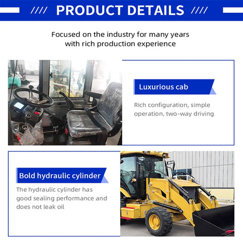 Heavy Duty Backhoe Loader With Built Tough Attachments For Construction Agriculture And Farm Work A Real All In One Digging And Excavation Workhorse, featuring luxurious cab and bold hydraulic cylinder details