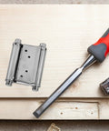 Heavy Duty Stainless Steel Spring Hinges For Doors And Fences, Automatic Self Closing Double Swing Gate Hinges on wooden board
