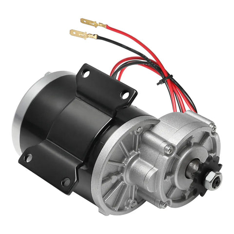 Heavy Duty 24V 450W Brushed Gear Motor Kit With Controller 60 To 1 Reduction throttle, view showing electrical connections and motor details.