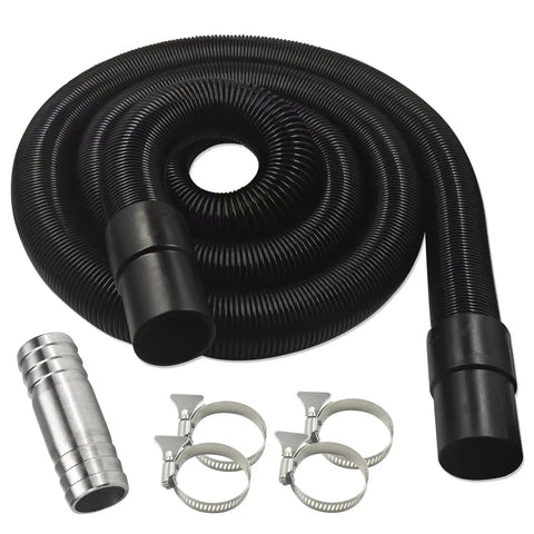 Macerator RV Sewer Hose Kit For Thetford SaniCon Turbo 400S 500S 600S 700S 1.5 Inch Diameter 22 Ft Camper Waste Water Hose With Connect Fittings Four Tightening Hoops Built Tough Black
