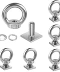 Six Pack M8 Heavy Duty Eye Bolts With T Slot Bolts In 304 Stainless Steel Eye Nuts And Nuts For Roof Rack Bungee Cords Ropes Anchoring Kit Ideal For Trailers Boats Decks And Challenging Outdoor Use, 304 stainless eye bolt set